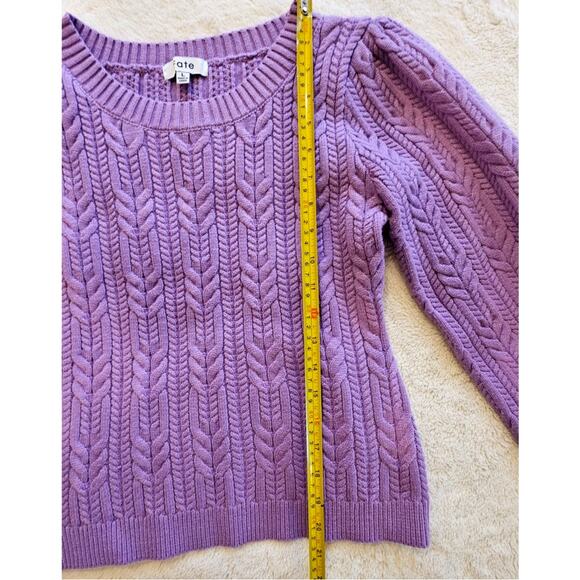 Fate Cable Knit Sweater, Puff Sleeve Wool Blend Womens Sz L, NEW - Picture 6 of 7